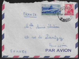 Turkey. Stamp Sc. 1141, C23 On Air Mail Letter, Sent From Ankara At 5.04.1956 To France. - Autres & Non Classés