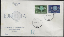 Turkey. FDC Sc. 1493-1494.   Europa (C.E.P.T.) 1960 - Wheel.  FDC Cancellation On Cachet FDC Envelope - Autres & Non Classés