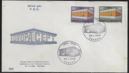 Turkey. FDC Sc. 1799-1800.   Europa (C.E.P.T.) 1969 - Building.  FDC Cancellation On Cachet FDC Envelope - Autres & Non Classés