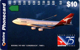 9-3-2024 (Phonecard) QANTAS 70th Anniversary - $ 10.00- 10.00 - 20.00 - Phonecard - Carte De Téléphone (3 Card) - Australia