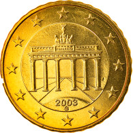 République Fédérale Allemande, 10 Euro Cent, 2003, Karlsruhe, FDC, Laiton - Allemagne