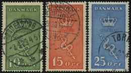 DÄNEMARK 177-79 O, 1929, Kampf Gegen Den Krebs, Prachtsatz, Mi. 50.- - Gebruikt