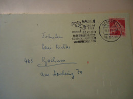 GERMANY  COVER  1959 LANDSCAPES  HORSES RASING AACEN - Hípica