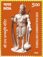 India 2024 Shri Ram Janmbhoomi Temple Ayodhya 1v Stamp MNH As Per Scan - Induismo