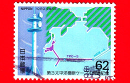 GIAPPONE - NIPPON - Usato - 1989 - Apertura Del Cavo In Fibra Ottica Transpacifico N. 3 - Mappa - 62 - Usati