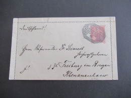 Österreich / Tschechien 1900 Kartenbrief 10 Heller Strichstempel Marienbad 6 Nach Freiburg Im Breisgau Mit Ank. Stempel - Cartes-lettres