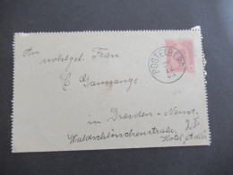 Österreich / Tschechien 1903 Kartenbrief 10 Heller Stempel K1 Postelberg Nach Dresden Hotel Adler Mit Ank. Stempel - Letter-Cards