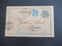 Österreich / Tschechien 1901 GA 5 Heller Mit Zusatzfrankatur K1 Radonitz Heute  Radonice U Kadaně - Basel Weitergeleitet - Cartes Postales