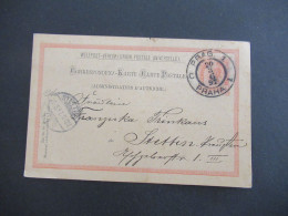 Österreich / Tschechien Weltpostverein UPU 1897 GA 5 Kreuzer K2 Prag 1 Praha 1 Nach Stettin / Prag Königl. Weinberge - Tarjetas