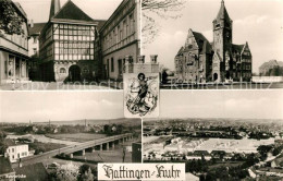 73335349 Hattingen Ruhr Altes Und Neues Rathaus Ruhrbruecke Panorama Suedring Wa - Hattingen