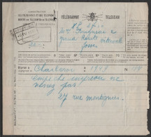 Télégramme Déposé à CHARLEROI Càd Chemin De Fer [FOSSE N°2/-9.IV.1932] Pour FOSSE - Telegramme