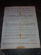 Arrêté Du Préfet Du Pas-de-Calais Concernant La Fermeture De La Chasse - ARRAS 24 Février 1807 - Decrees & Laws