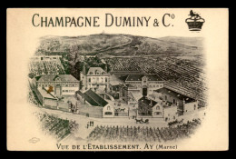 51 - AY - ETABLISSEMENT DE CHAMPAGNE DUMINY & CIE - CARTE ILLUSTREE - Ay En Champagne