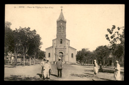 ALGERIE - SETIF - PLACE DE L'EGLISE ET LA RUE D'ISLY  - Sétif