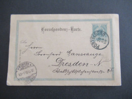 Österreich / Tschechien 1900 GA 5 Heller K1 Postelberg Heute Postoloprty Nach Dresden Mit Ank. Stempel - Postcards