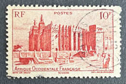 FRAWA0039U1 - Djenné Mosque - French Sudan - 10 F Used Stamp - AOF - 1947 - Gebraucht