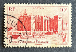 FRAWA0039U3 - Local Motives - Djenné Mosque - French Sudan - 10 F Used Stamp - AOF - 1947 - Oblitérés
