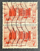 FRAWA0039Ux2v - Djenné Mosque - French Sudan - Pair Of 10 F Used Stamps - AOF - 1947 - Gebraucht