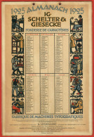 Calendrier 1925 - Fonderie De Caractères JG Schelter & Giesecke à Leipzig (Allemagne) Machines Typographiques Imprimerie - Tamaño Grande : 1921-40