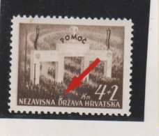 CROATIA WW II 1942 POMOC  Engrawer Nark  On 4+2 Kn Value MNH - Croatie