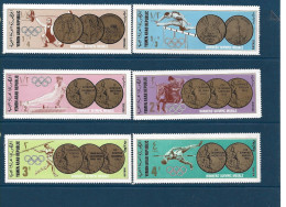 1968 YEMEN République MICHEL 796A-801A** J.O Mexico, Vainqueurs, Hippisme , Haltérophilie - Yemen