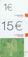 A21 - 3 RECHARGES MOBICARTES Pour 1 Euro - Non Classés