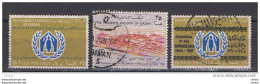 JORDAN:  1960/61  COMMEMORATIVES  -  LOT  3  USED  STAMPS  -  YV/TELL. 340 + 345 + 348 - Jordanie