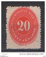 MESSICO:  1891/93  CIFRA  -  20 C. ROSSO  S.G. -  YV/TELL. 126 - Mexique