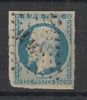 FRANCE - 1852 - N°YT. 10 - Louis-Napoléon 25c Bleu - Oblitération Petits Chiffres - Oblitéré / Used - 1852 Louis-Napoleon