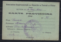 61 - Association Départementale Des Déportés Du Travail De L'orne 1946 - Documenti