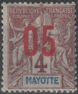 MAYOTTE 22 * MH Type Groupe Surchargé 1912 Colonie Française [ColCla] - Neufs