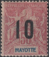 MAYOTTE 29 * MH Type Groupe Surchargé 1912 Colonie Française [ColCla] 2 - Ungebraucht