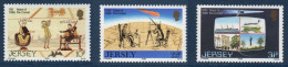 Jersey, **, Yv 368, 369, 370 Mi 374, 375, 376, SG 383, 384, 385, Apparition De La Comète De Halley - Astronomy