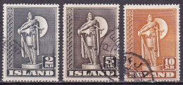 IS039 – ISLANDE – ICELAND – 1939-43 – STATUE OF KARLSEFNI – SG # 254/6 USED 4 € - Usados