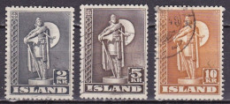 IS040 – ISLANDE – ICELAND – 1939-43 – STATUE OF KARLSEFNI – SC # 229a/31a USED 45 € - Used Stamps