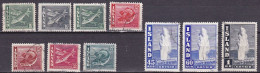 IS042 – ISLANDE – ICELAND – 1940-45 – FISHES & GEYSER – Y&T # 189/198a USED - Gebraucht