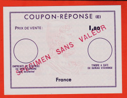 7210 / ⭐ ♥️ COUPON-REPONSE (E) FRANCE 1,80 Specimen Sans Valeur Outil Dictatique PTT Instruction Personnel - Buoni Risposte