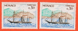 7295 / ⭐ 2 Timbres Séparés Monaco 1960 Timbre-Taxe CHARLES VIII 1866 Yvert Y-T N° 60A LUXE MNH** Cote 2x1.85€ - Impuesto