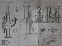 REGULATEUR L'ALIMENTATION PAR M.PINEL , MARTEAU PILON PAR REVOLLIER, MOTOR A PRESSION , RAMSBOT   28X24 CM - VOIR IMAGES - Macchine