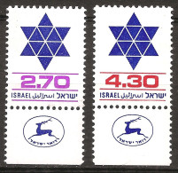 Israël Israel 1979 N° 754 / 5 Avec Tab ** Courant, Remplacement, Etoile à 6 Branches, Etoile De David, Drapeau, Judaïsme - Ongebruikt (met Tabs)