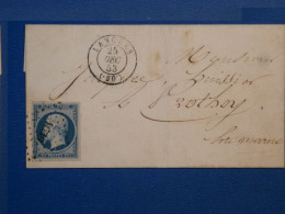 DL 6  FRANCE  BELLE LETTRE RARE 25 DEC. 1853 PETIT BUREAU  LANGRES  A  PROTOY +NAP. N° 14  BIEN MARGé+AFF. INTERESSANT+ - 1849-1876: Klassik