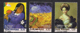 San Marino Saint-Marin 2003 Yvertn° 1858-1860 (°) Oblitéré Used Cote 6,50  € Tableaux Divers Gauguin Van Gogh - Usados