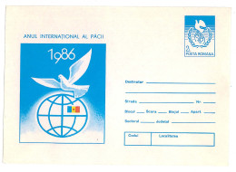 IP 86 - 89 DOVE, Flag And Globe - Stationery - Unused - 1986 - Pigeons & Columbiformes