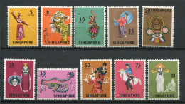 264 SINGAPOUR 1968 - Yvert 82/91 - Danse Masque - Neuf ** (MNH) Sans Charniere - Singapour (1959-...)