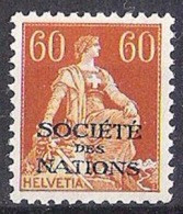 Schweiz Suisse 1922: Dienst III SOCIÉTÉ NATIONS (SdN) 1922: Zu+Mi 10y (glatt - Lisse)  ** Postfrisch MNH  (Zu CHF 95.00) - Service
