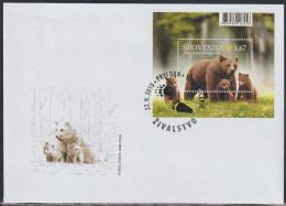 Slovenia, 2019, Bears, S/Sheet, FDC - Beren