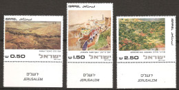 Israël Israel 1981 N° 786 / 8 Avec Tab ** Tableaux, Anna Ticho, Joseph Zaritski, Mordechai Ardon, Campagne, Ville, Pont - Ongebruikt (met Tabs)