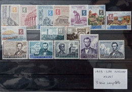 1959 San Marino, 3 Serie Complete-Francobolli Nuovi 15 Valori+3  P.A. -MNH ** - Unused Stamps