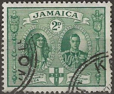 JAMAICA 1945 New Constitution - 2d. Kings Charles II And George VI FU - Jamaica (...-1961)