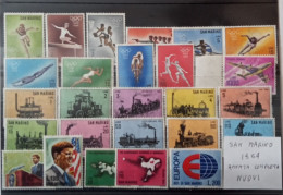 1964 San Marino, 6 Serie Complete - 26 Francobolli Nuovi - MNH ** - Unused Stamps